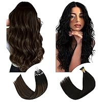 Double the Fun, Double the Savings!Bundles - 2 Items: YoungSee Itip Human Hair Extensions Darkest Brown 16 inch & Micro Bead Hair Extensions Balayage Dark Brown with Medium Brown 16 inch