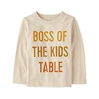 The Children's Place unisex baby Boss Of The Kids Table Long Sleeve Graphic T Shirt
