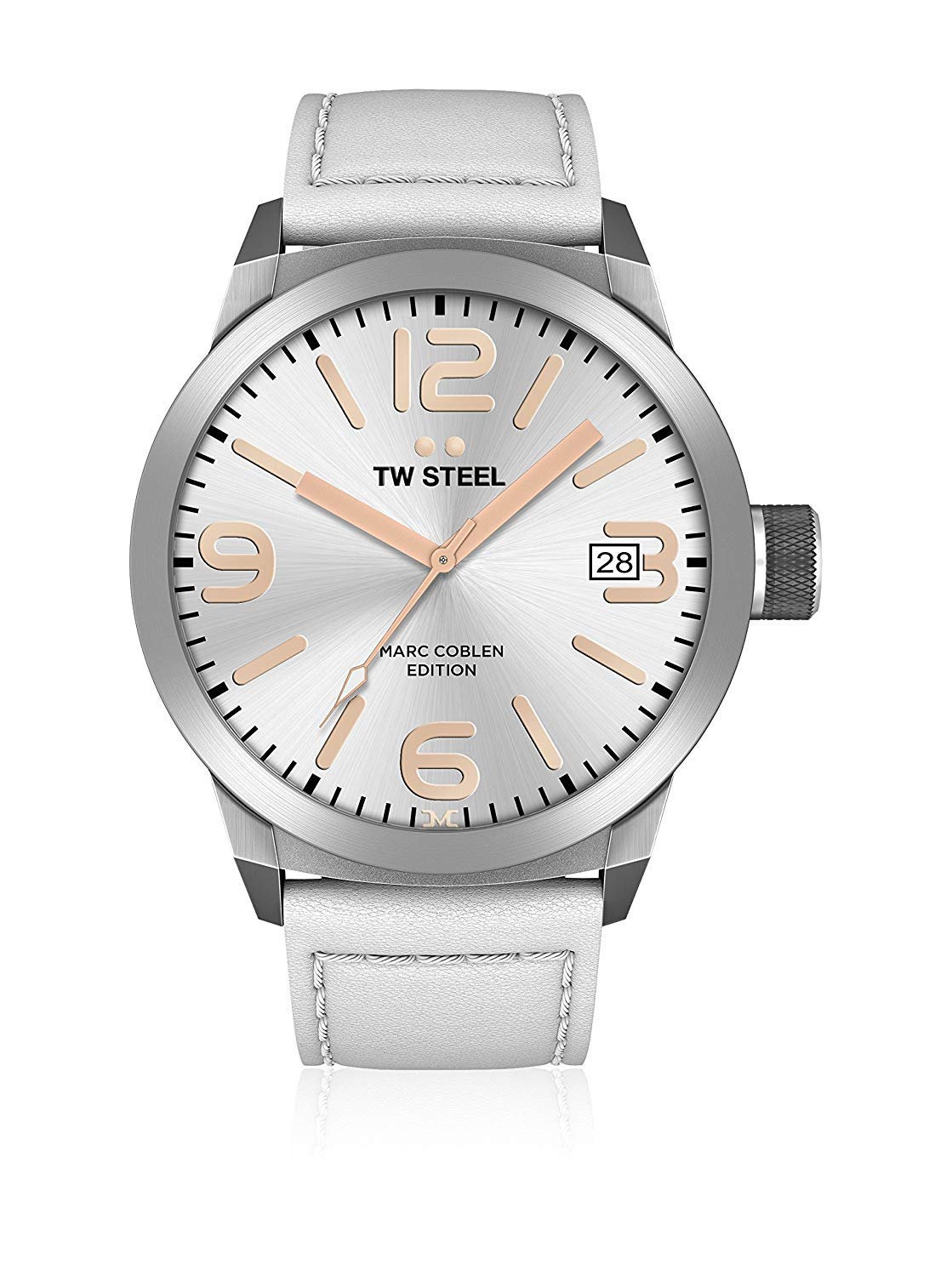 TW Steel Mens Analogue Quartz Watch with Leather Strap TWMC44