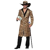 Forum Novelties mens Old School Funky Leopard Jacket and Hat Adult Sized Costume, As Shown, STD US