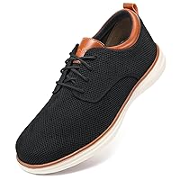 VILOCY Men's Wide Casual Dress Oxfords Business Shoes Fashion Sneakers Mesh Breathable Comfortable Walking Shoes