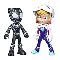 Spidey and His Amazing Friends Hero Reveal 2-Pack, Marvel Action-Figures, Mask-Flip Feature, Ghost-Spider and Black Panther, Ages 3 and Up