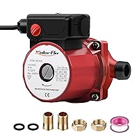 3/4 Inch Hot Water Circulating Pump 3-Speed Circulation Water Pump for Solar Heater System(RS15-6 Red)