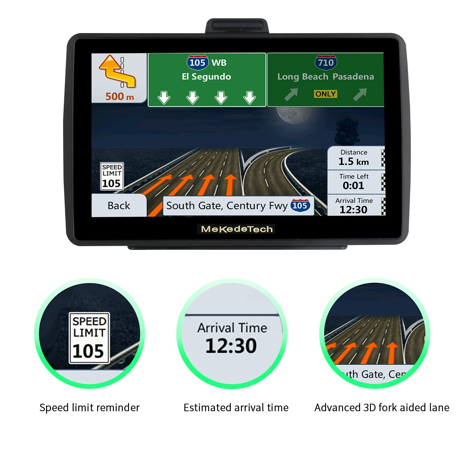 GPS Navigation for Car Truck Newest 2020 Map 7 Inch Touch Screen 8G 256M Navigation System with Voice Broadcast and Speed ​​Camera Warning Lifetime Free Map Update