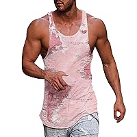 Mens Summer T Shirt Surf Beach Tank Top Large Size Casual Breathable Sleeveless Tops Loose Print Tank Top
