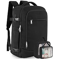 INC Carry on Travel Backpack for Women Men, Flight Approved 40L Personal Item Backpack with 2 Packing Cubes, Anti-theft Travel Bag Bookbag for Weekender, College, Black