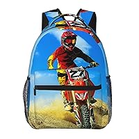 Motorcycle Backpacks for Kids Dirt Bike backpack for Boys Motocross Bookbag Back to School Back Pack Dirtbike for Girls Men Women
