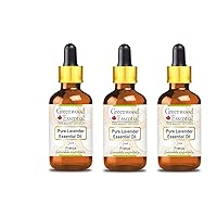 Pure Lavender Essential Oil (Lavandula angustifolia) (Made in France) with Glass Dropper Steam Distilled (Pack of Three) 100ml X 3 (10.1oz)