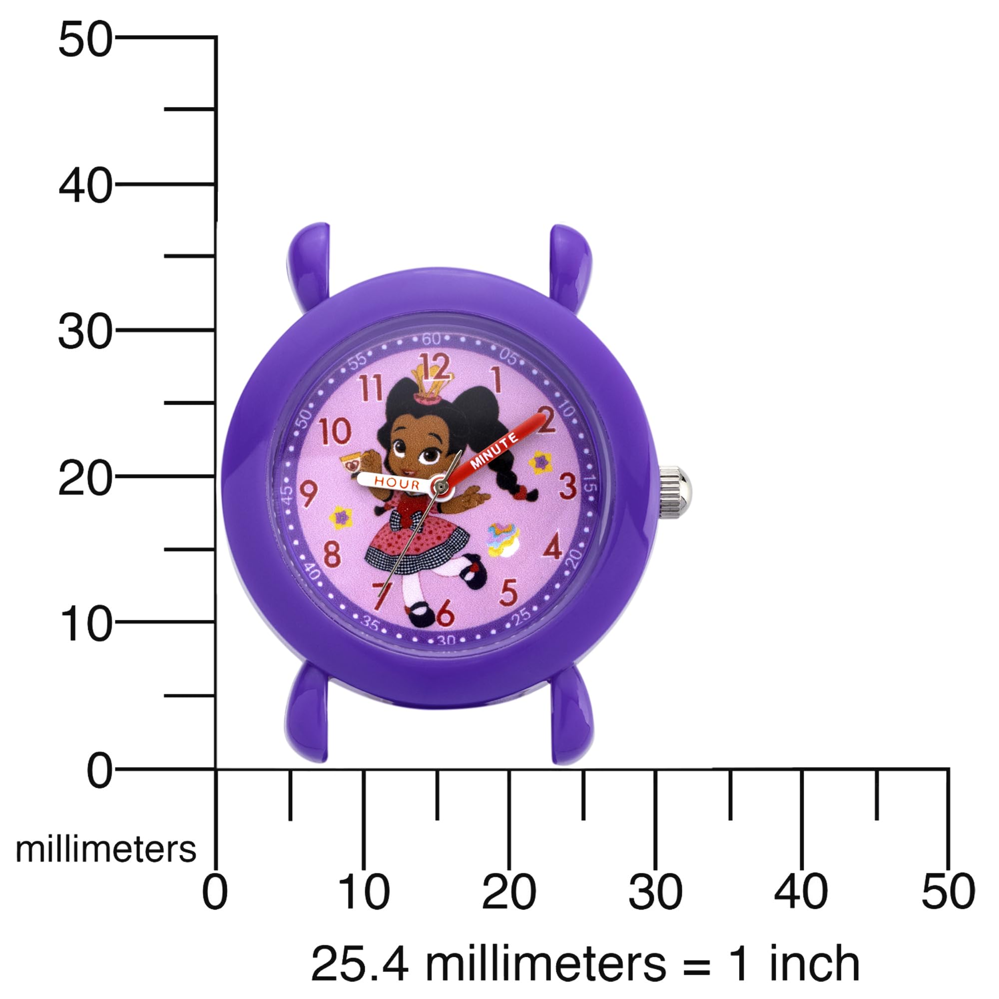 Disney Alice's Wonderland Bakery Kids' Plastic Time Teacher Analog Quartz Silicone Strap Watch