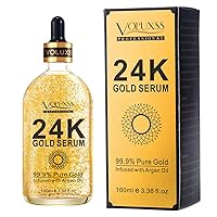 Pure 24K Gold Serum for Face - Best Anti Aging Face Serum Gold for Women Infused Hyaluronic Acid & Argan Oil- Moisturizing,Lifting,Brightening | Anti Wrinkles,Fine Line & Acne Scar 3.38 fl.oz