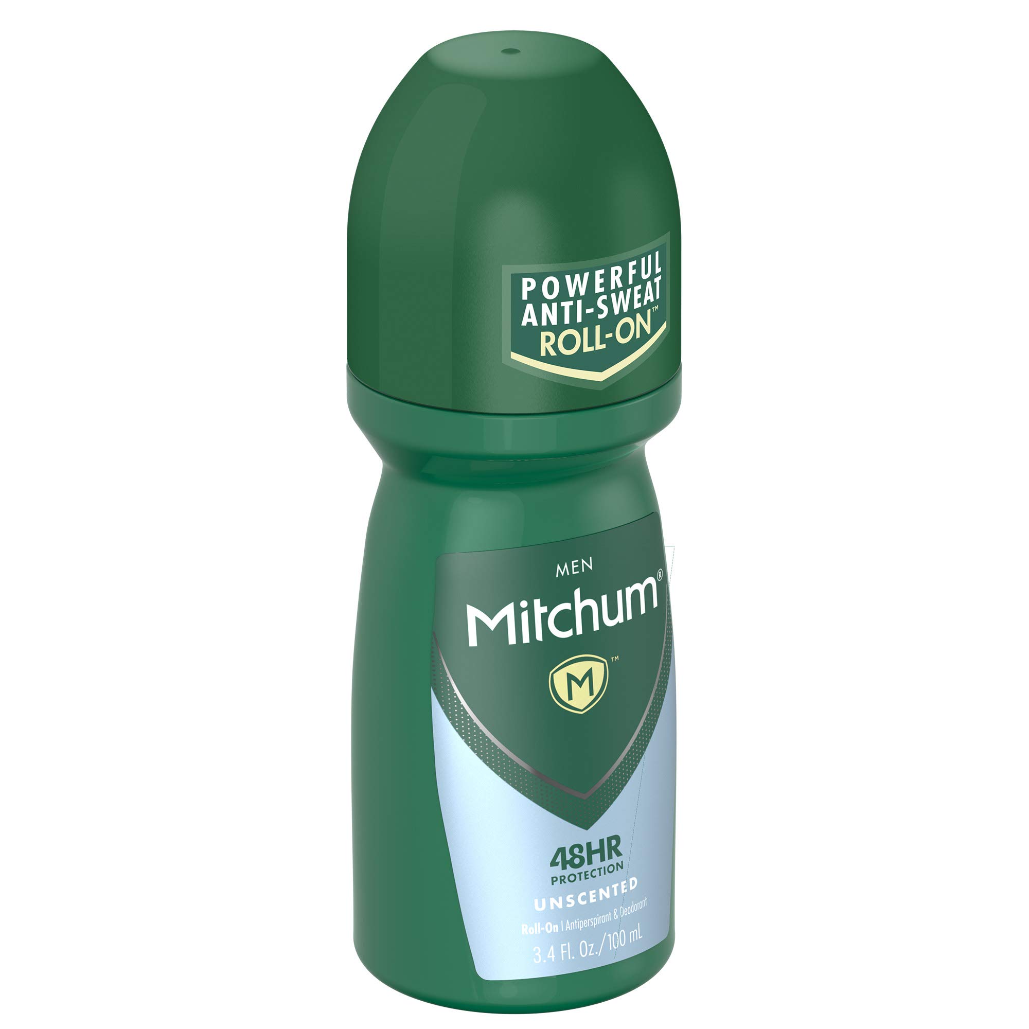 Mitchum Antiperspirant Deodorant Roll On for Men, 48 Hr Protection, Dermatologist Tested, Unscented, 3.4 oz