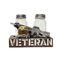 Patriotic American Veteran Soldiers Military Salt & Pepper Shakers Set - Veteran, Airforce, Marine, Army, Father's Day Gift Ideas