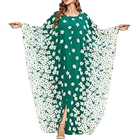 One Size Moroccan Kaftan Dress Floral Batwing Dubai Muslim Robe Islamic Wedding Clothes Pakistani Eid Ramadan Caftan