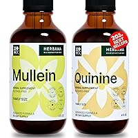 Mullein Leaf and Quinine Bark Liquid Extracts - Natural Liquid Drops - Tinctures for Man & Woman - High Potency 4 Fl Oz (Pack of 2)