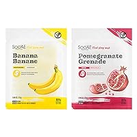 Soo'AE Food Story Mask - Banana + Pomegranate 1-Count of Each Mask (2-Count in Total)