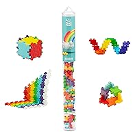 PLUS PLUS - 70 Piece Rainbow Mix - Construction Building Stem/Steam Toy, Interlocking Mini Puzzle Blocks for Kids, Open Play Tube