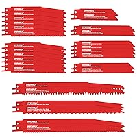 HYCHIKA 32-Piece Reciprocating Saw Blade Set Metal Wood Cutting Saw Blades with Organizer Case