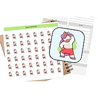 48 Workout Unicorn planner stickers sheet Fitness tracker train hard habit weight loss journal goal steps exercise calendar checklist weekly monthly hour life Diary 14/02 WUSH01