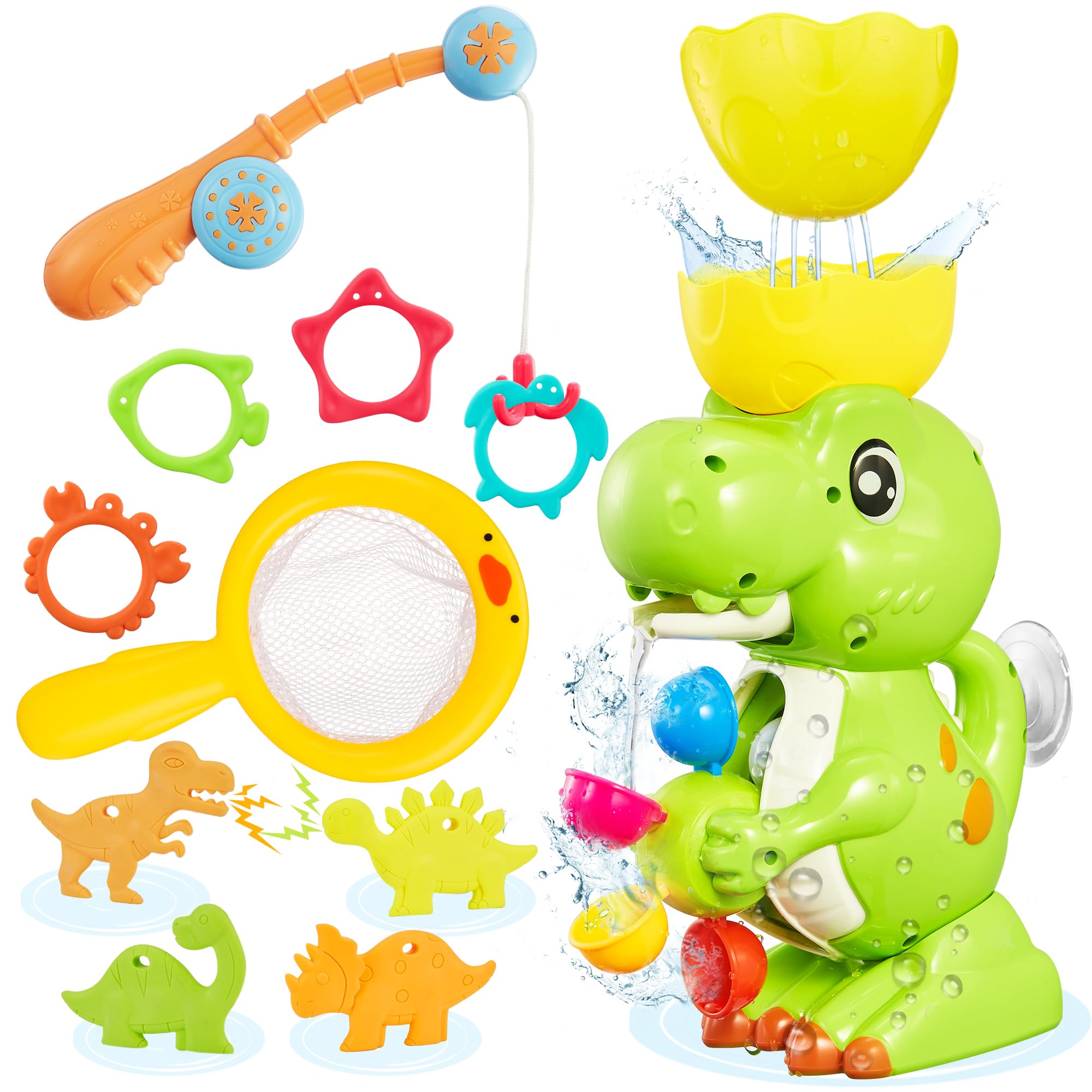 EKU 9917 Dinosaur Bath Toys + 9918 Hippo Bath Toys + 9007 Dinosaur Bath Toys