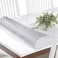 Frosted Table Cover Protector 42 x 78 Inch, 1.5mm Thick Plastic Table Cover Rectangle,PVC Frosted Table Protector, Clear Table Cover for Night Stand, Writing Desk，Dining Room Table