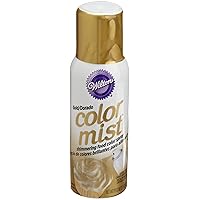 Wilton Color Mist, Shimmering Food Color Spray, for Decorating Cakes, Cookies, Cupcakes or any Food for a Dazzling Effect, Gold, 1.5 Oz