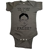The Office Baby One Piece Dwight Moms Thinks Shes The Boss Bodysuit