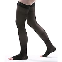 Allegro 15-20mmHg Essential 5 Sheer Support Hose - Comfortable, Thigh High, Open Toe, Compression Stockings for Women
