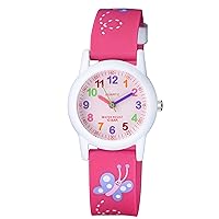 Girls Time Teaching Analog Plastic Strap Watch - Student Learning Clock Time | Educational Tool for Homeschool, Classroom, Teachers, and Parents | Cute Silicone Children Wrist Watch for Gift