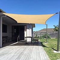 Sun Shade Sail 10' x 13' Rectangle Sand UV Block Sunshade for Backyard Yard Deck Patio Garden Outdoor Activities and Facility(We Make Custom Size)