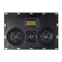 Monoprice 3-Way Carbon Fiber in-Wall Speaker Center Channel - Dual 5.25-inch (Single) with Ribbon Tweeter - Amber Series Black
