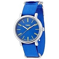 Timex Quartz Brass and Nylon Watch, Color:Blue (Model: T2P362)