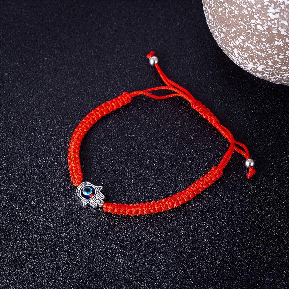 Red String Kabbalah Evil Eye Charm Bracelets for Protection and Luck Adjustable Hand-Woven Red Cord Thread Friendship Bracelet Amulet Jewelry