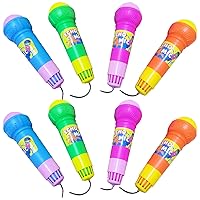 NUOBESTY 8Pcs Echo Microphone Toys for Kids Karaoke Microphone Pretend Play Multicolor Novelty Toys for Durable and Lightweight Music Toys (Random Color)