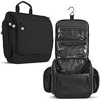 VENTURE 4TH Premium Hanging Travel Toiletry Bag for Women and Men - Mens Travel Bag Toiletry with Expandable Compartments and Detachable TSA Friendly Clear Pouch (Black)