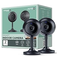 1080p HD Security Camera - WiFi Security Camera for Indoor Surveillance with Motion Detection, Two-Way Audio, Cloud Storage, Compatible with Alexa and Google Assistant, 2-Pack