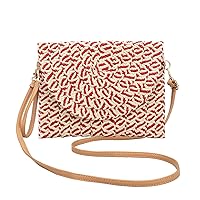 Straw Beach Bag Summer Small Woven Crossbody Bag Rattan Envelope Clutch for Travel with 2 Shoulder Straps