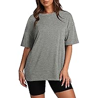 Oversized T Shirts for Women Summer Crewneck Short Sleeve Basic Tops Loose Fit