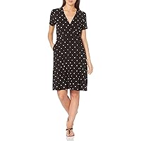 Amazon Essentials Women's Short Sleeve Faux-Wrap Dress