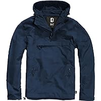 Brandit Individual Wear Men's Windbreaker Fall Jacket, with 100% Polyester, Water & Wind Resistant, and Zip Pockets, Navy - Small