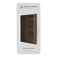 Heliums Bobby Pins - Darkest Brown - 2 Inch Wavy Hair Pins, Color Matched for Dark Brown Hair, 48 Count