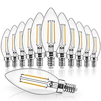 Hizashi E12 Candelabra Bulb 60 watt Equivalent, Dimmable Chandelier Light Bulbs Soft White 2700K, Candelabra Light Bulbs, B11 LED Candle Bulb, 90+CRI, 6W 550LM, UL Listed, 12 Pack
