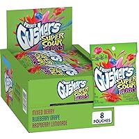 Betty Crocker Gushers Fruit Flavored Snacks, Super Sour Berry, Gluten Free, 4.25 oz, 8 ct