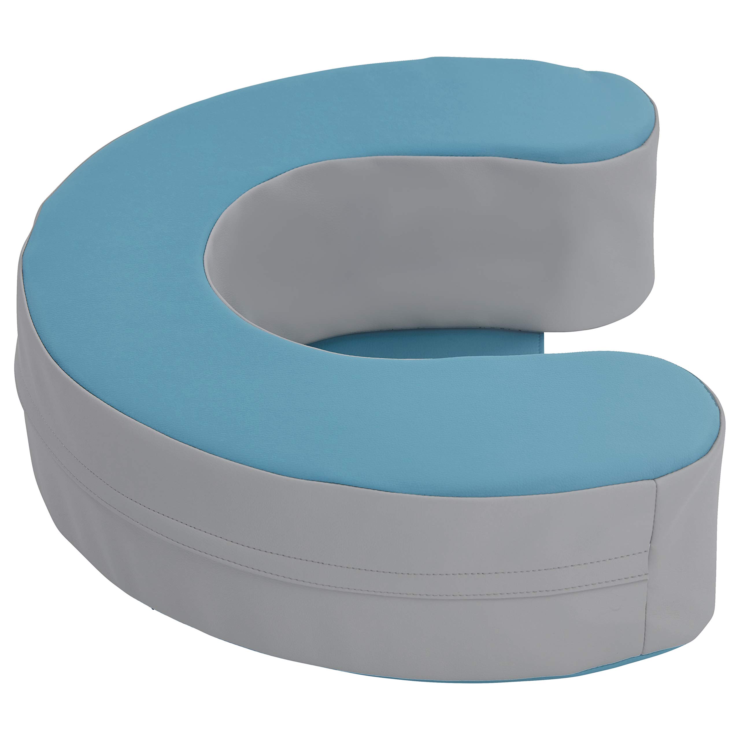 Factory Direct Partners 10423-TLGY SoftScape Sit and Support Ring for Babies and Infants, Soft Cushioned Foam Floor Seat with Non-Slip Bottom for Nursey, Playroom, Daycare - Teal/Gray