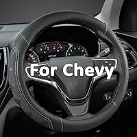GIANT PANDA Car Steering Wheel Cover Customized for Chevy, Black and Gray Line
