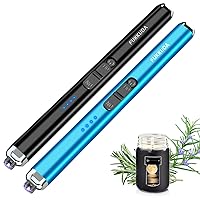 Dual Arc Electric Candle Lighter Rechargeable USB Lighter Plasma Arc Lighters for Candle (Obsidian Black & Saphhire Blue)
