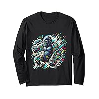 Men Gorilla Gamer for Animals and Gaming Fans For Gamers Long Sleeve T-Shirt