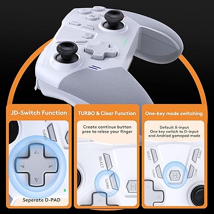 Uberwith Wireless Game Controller, Dual Vibration Joystick Gamepad Computer Game Controller for PC Windows 7/8/10, PS3/TV Box/Laptop/Android Mobile Phones
