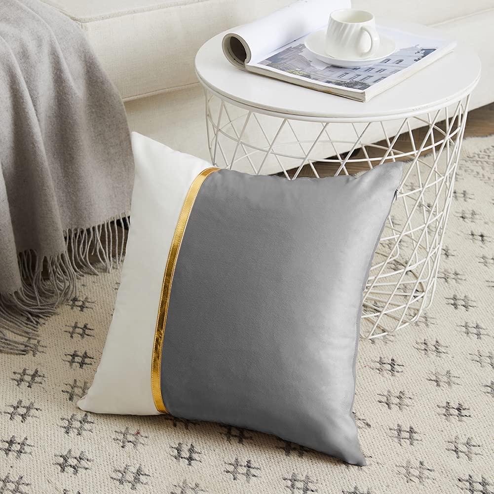 Mua Fancy Homi 4 Packs Grey Decorative Throw Pillow Covers 18x18 ...