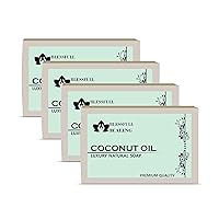 Luxury Coconut Oil Handmade Natural Soap Bars (125 Gram / 4.4 OZ) (Pack Of 4)