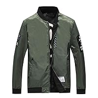 Men's Reversible Softshell Bomber Jacket Full Zip Regular Fit Thin Windbreaker